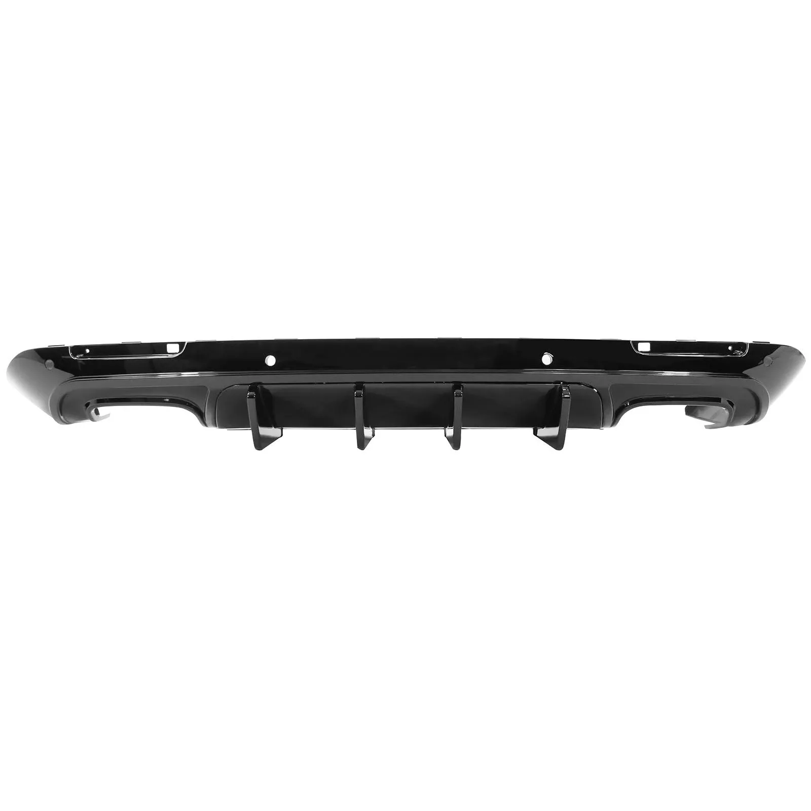 Fits 15-23 Dodge Challenger IKON V2 4PC Rear Bumper Diffuser Fin PP Gloss Black