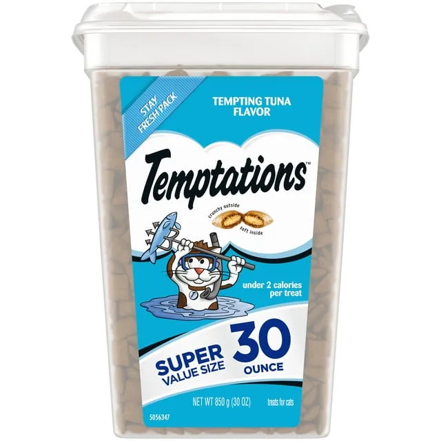 Classic Crunchy and Soft Cat Treats Tempting Tuna Flavor 30 Tub