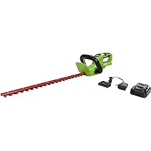 Greenworks 24V 22" Cordless Rotating Handle Hedge Trimmer, 1.5Ah USB Battery and Charger Included