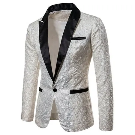 Men's Notch Lapel One Button Velvet Blazer Prom Party Jacket Wedding Dinner Tuxedos