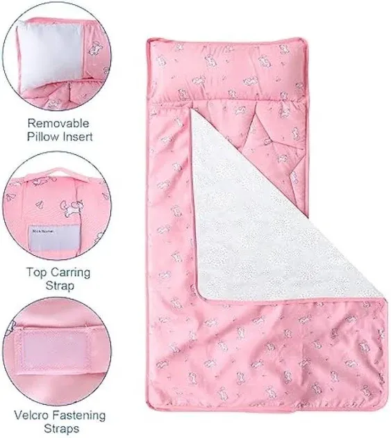 Toddler Nap Mat With Pillow And Blanket 50" X 21" X 1.5" Super Soft