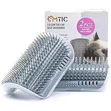 Cat Self Groomer, Wall Corner Massage Comb,Cat Corner Groomer Brush with Catnip ...