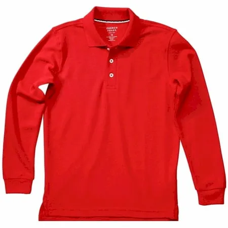 French Toast Boys School Uniform Long Sleeve Pique Polo Shirt