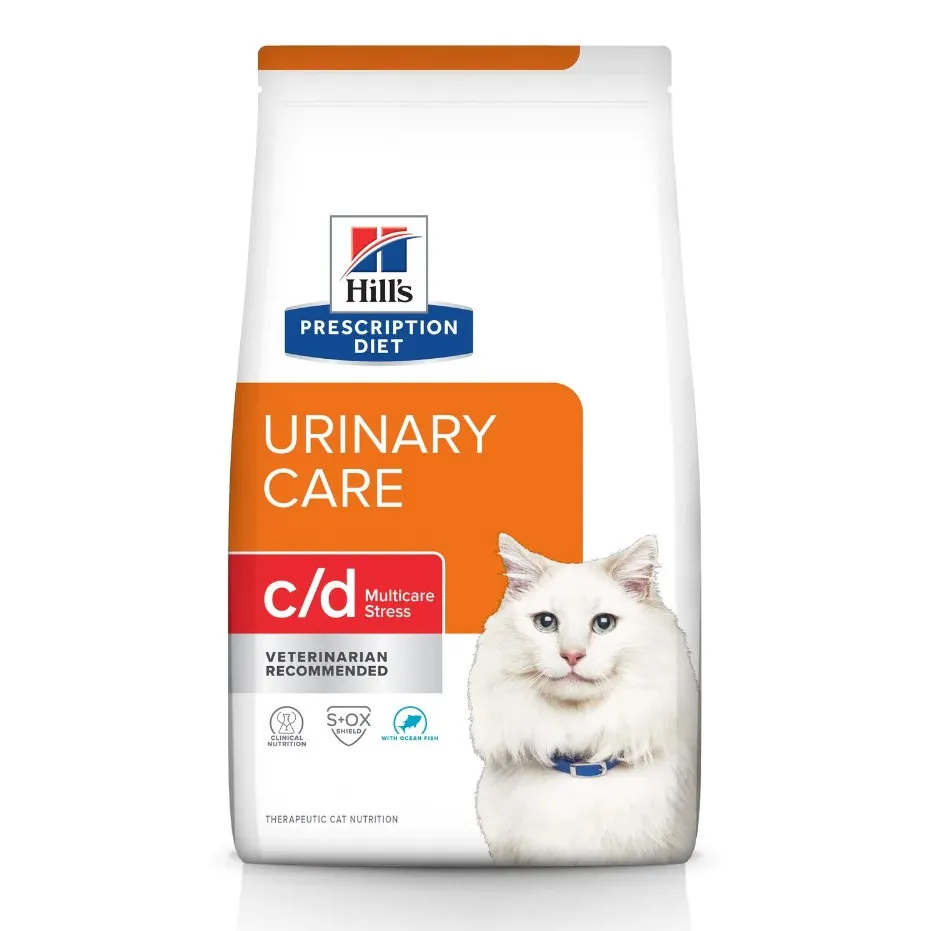 Hill's Prescription Diet c/d Multicare Stress Urinary Care Ocean Fish Flavor Dry Cat Food, Veterinary Diet, 8.5 lb. Bag