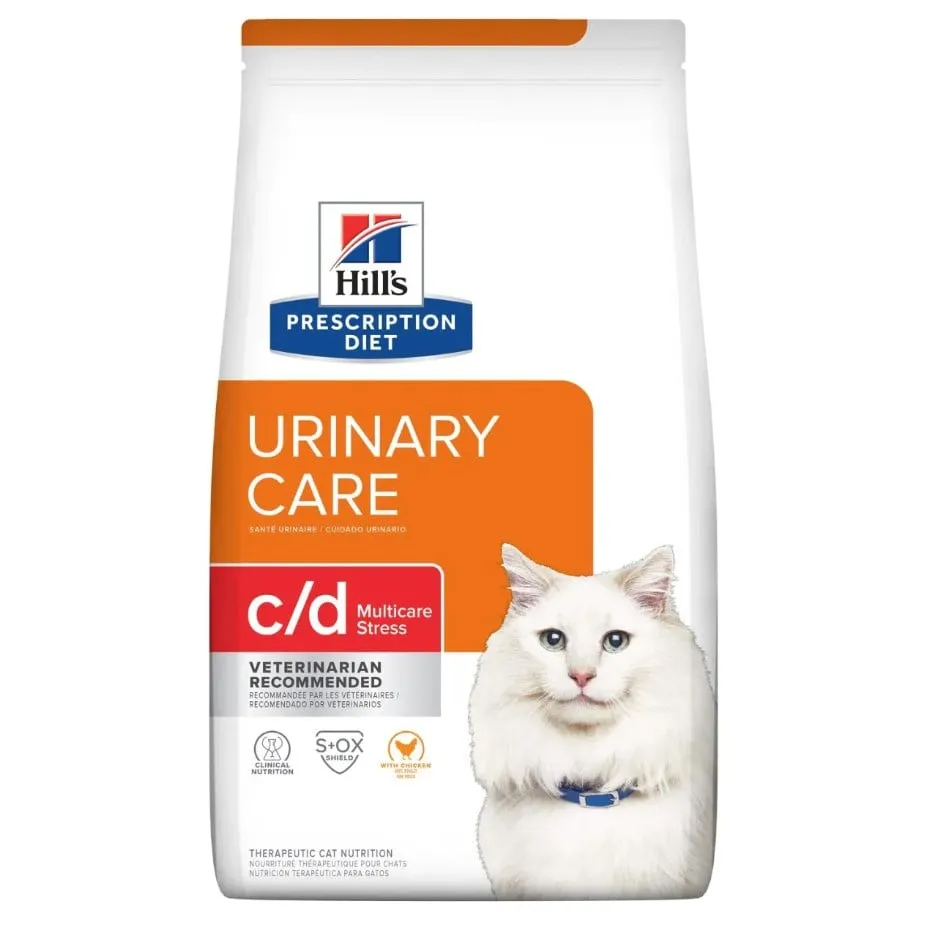 Hill's Prescription Diet c/d Multicare Urinary Care with Ocean Fish Dry Cat Food, Veterinary Diet, 4 lb. Bag