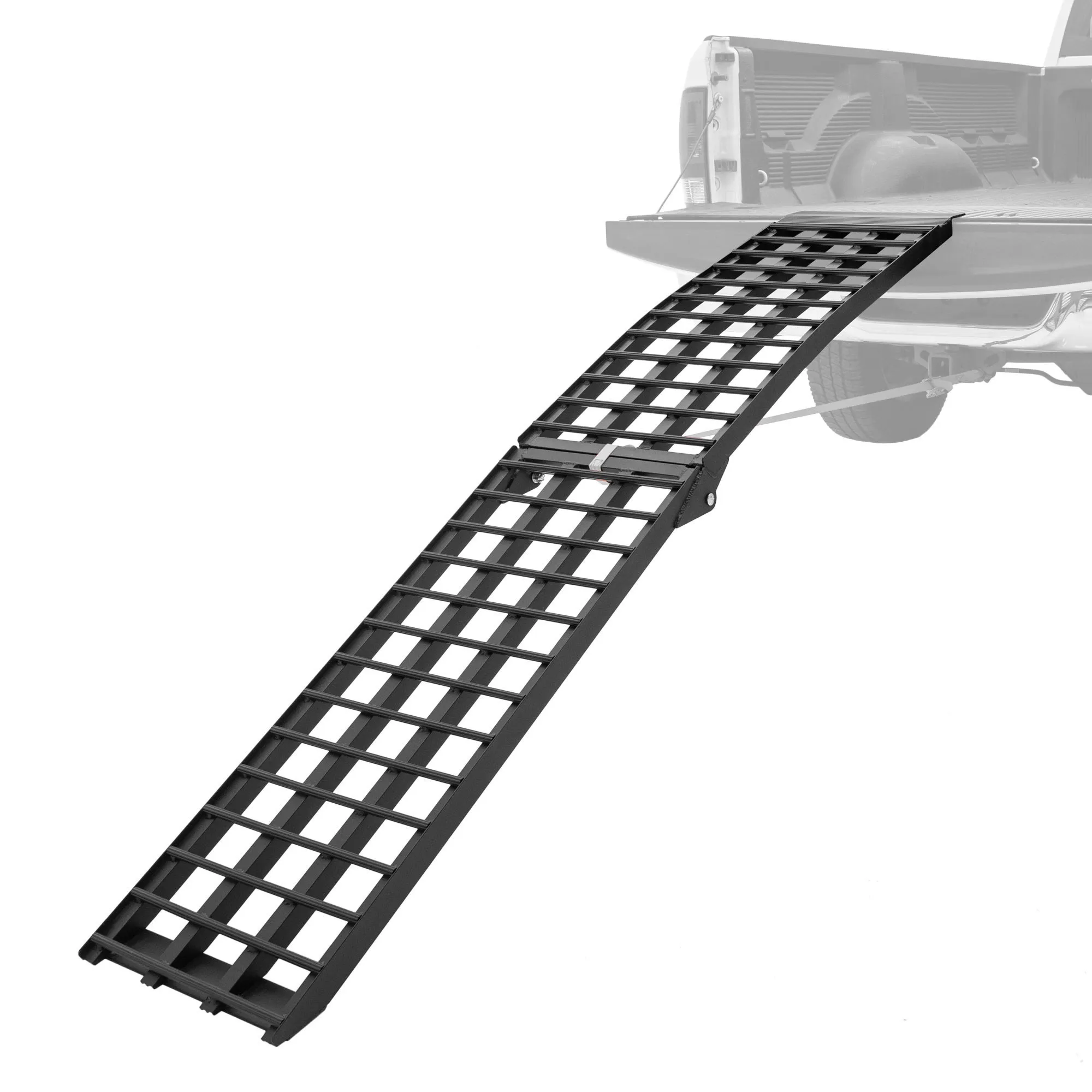 Black Widow, 7ft. 10Inch Alum. Folding Arched Single Motorcycle Ramp, Material Aluminum, Capacity 1500 lb, Model BW-9417-HD