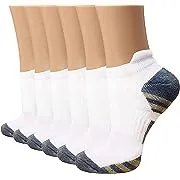 Copper Compression Socks Women and Men 6 Pairs - Circulation Arch Support Plantar Fasciitis Running Ankle Socks