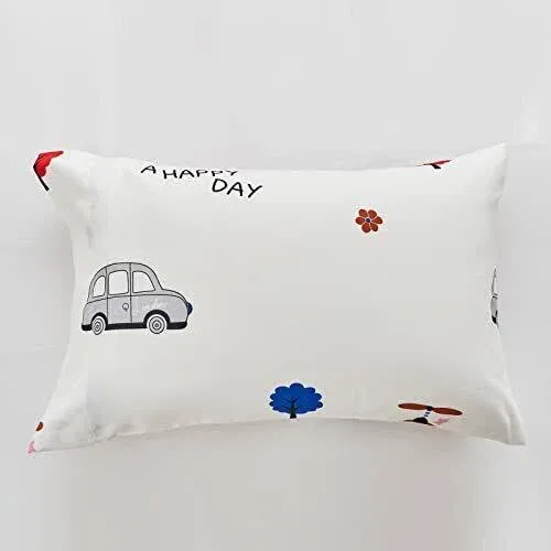 4 Pieces Toddler Bedding Set for Baby Girls and Boys Cute Car and Tree Print ...