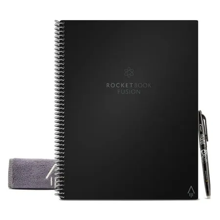 Rocketbook Fusion Smart Notebook Seven Page formats Black Cover 11 x 8.5 21 Sheets