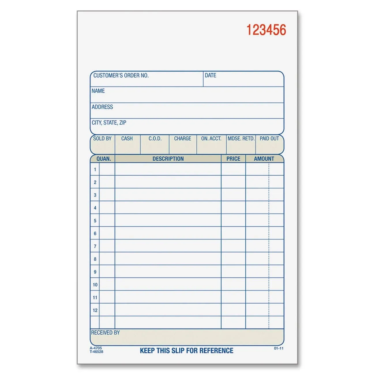 Adams Sales Order Book 2-Part Carbonless White/Canary