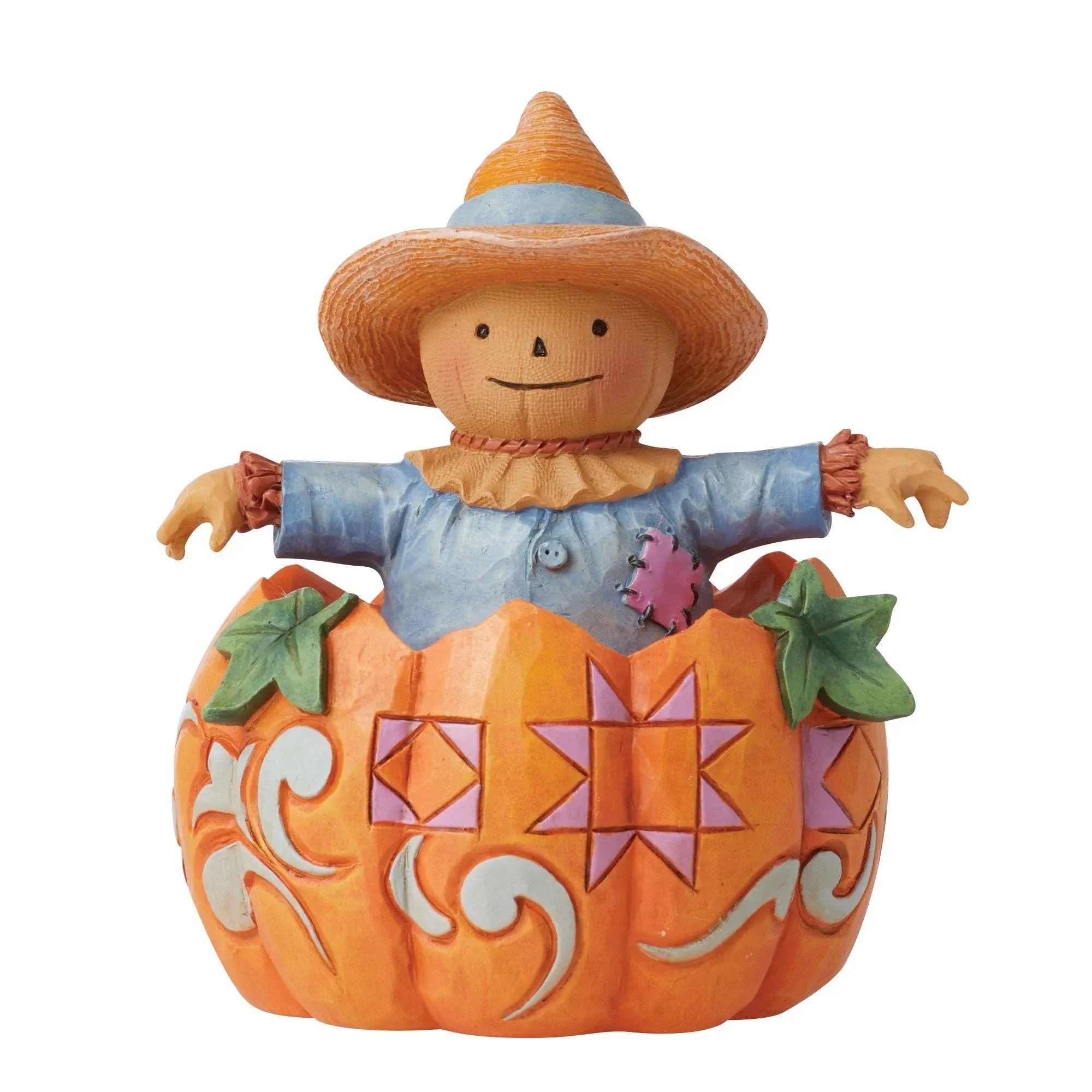 Jim Shore Heartwood Creek Pumpkin and Scarecrow Miniature Figurine 6012759