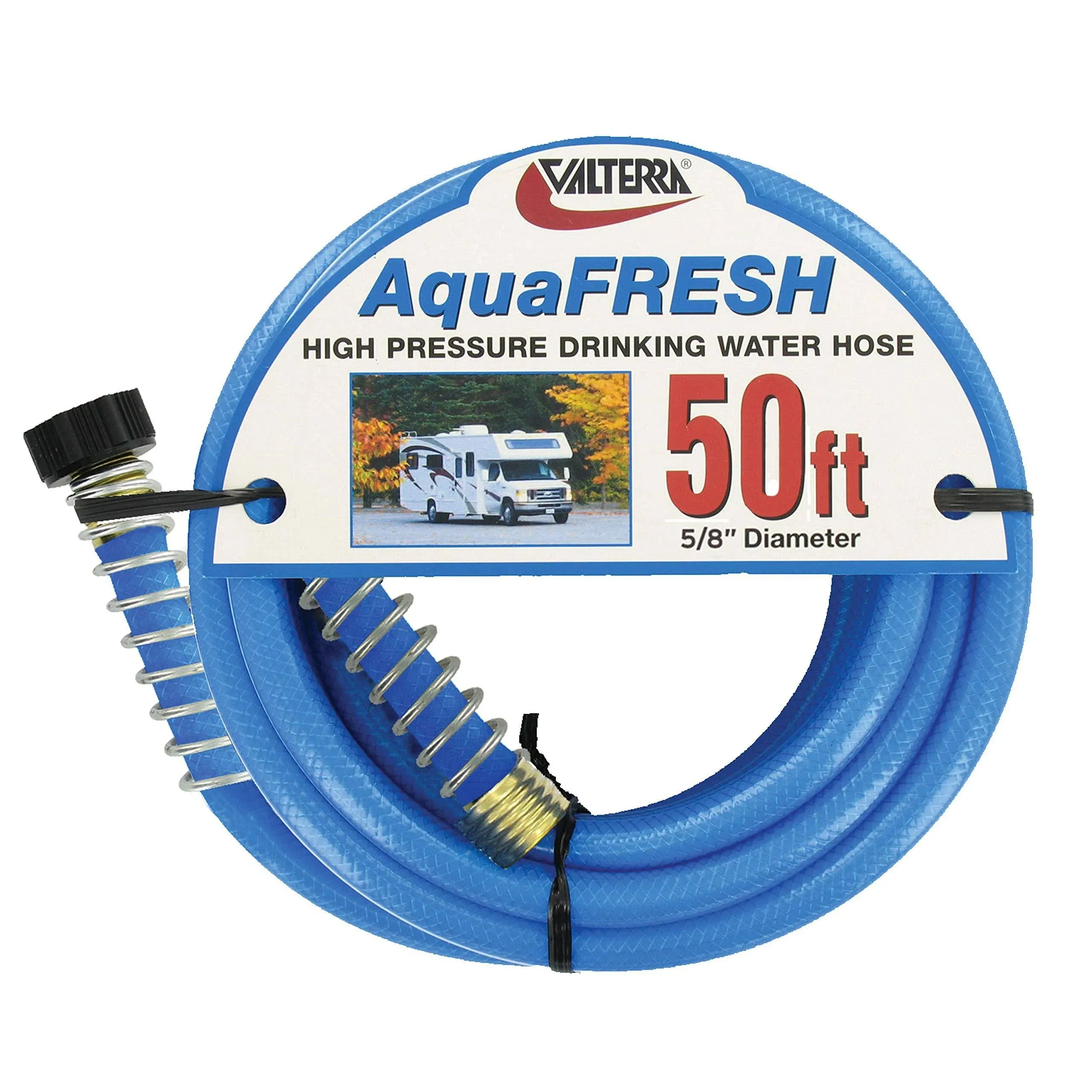 Valterra - AquaFresh High-Pressure Drinking Water Hose - 50\' x 5/8" ID - Blue - W019600