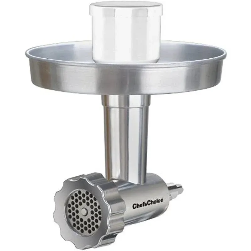 Chef’sChoice 796 Premium Food Grinder Attachment Designed to fit KitchenAid Stand Mixers, Silver,2 piece set