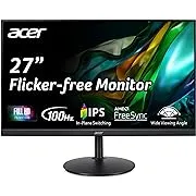 Acer CB272 Dbmiprcx 27" Full HD (1920 x 1080) IPS Frameless, AMD FreeSync, 1ms VRB, ErgoStand Monitor with Full HD Adjustable Webcam (Display Port, HDMI & VGA Ports),Black