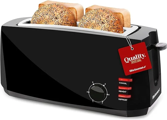 Elite Gourmet 4-Slice Long Slot Toaster