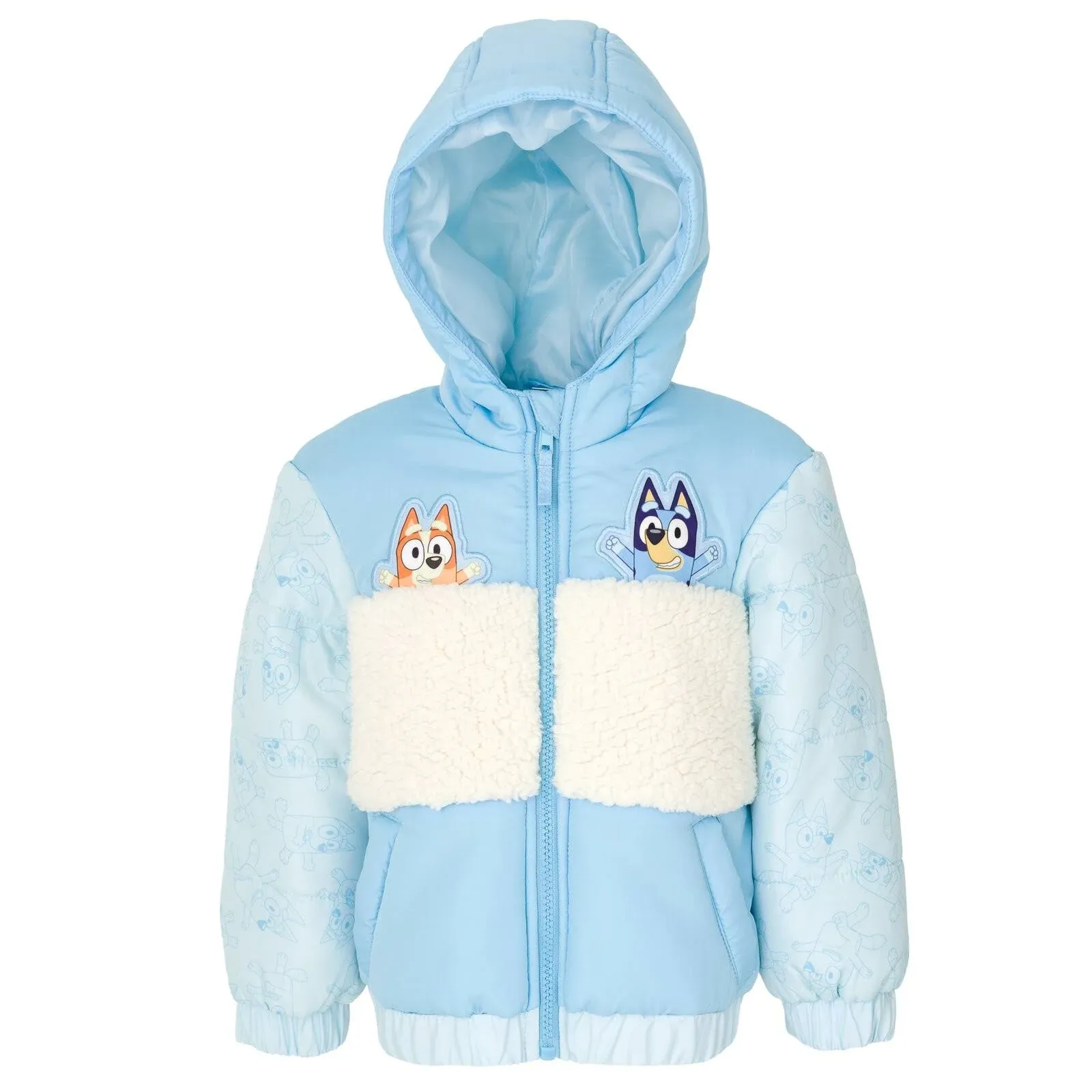 Bluey Bingo Little Girls Zip Up Winter Coat Puffer Jacket 5