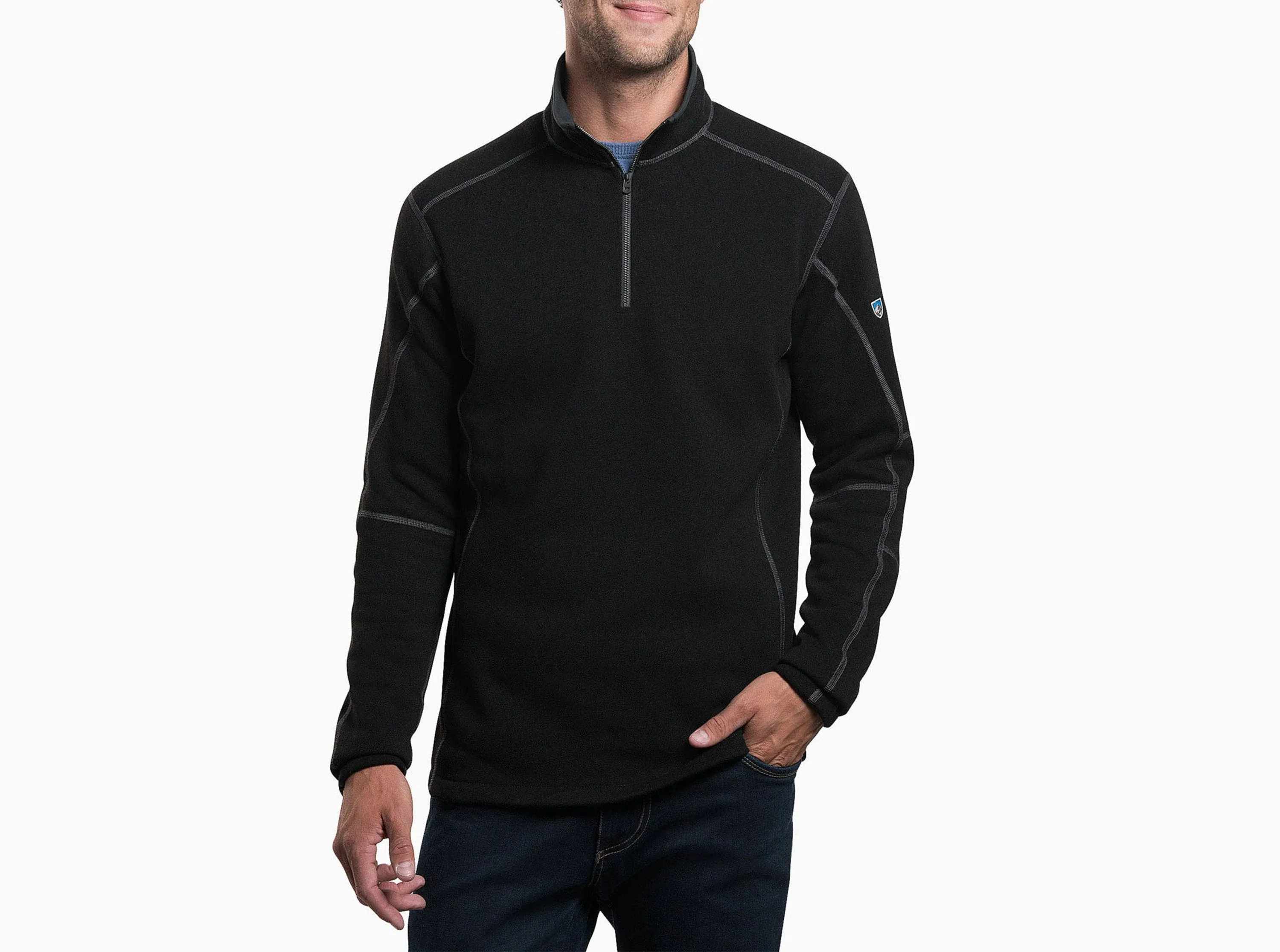 Kuhl Men's Revel 1/4-Zip Sweater-Black-XL