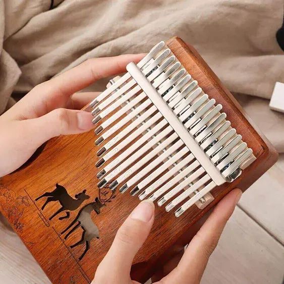 Kalimba Thumb Piano 17 Keys, Portable Mbira Finger Piano High Quality Wood