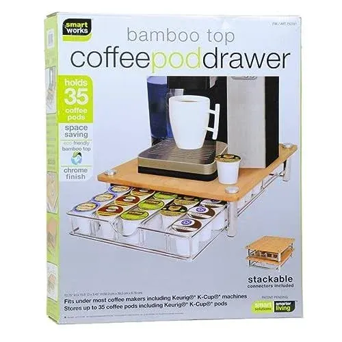 Smartworks Bamboo Top Coffee Pod Drawer