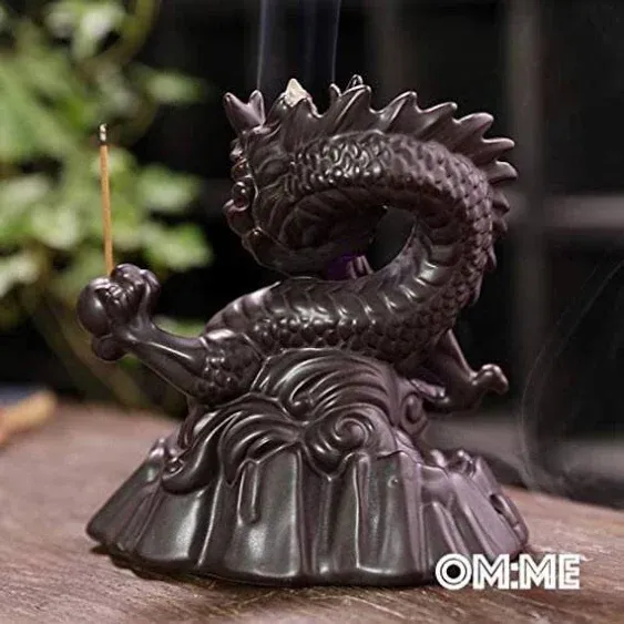 Waterfall Backflow Incense Burner Dragon Incense Holder, Incense Fountain with Incense Cones & Incense Stick, Aromatherapy Ornament