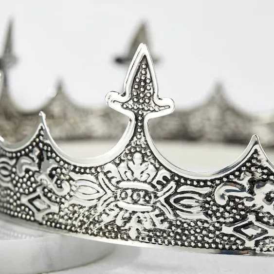 SWEETV Royal King Crown for Men/Women (Unisex) - Metal Prince Tiara for Prom Wedding Halloween  Gold