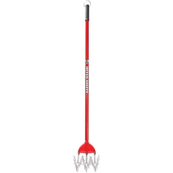 Garden Weasel Cultivator and Hand Tiller 90206 - Garden Tiller with Detachable Tines - Manual Hand Ground Tiller - Weather and Rust Resistant - Carbon Steel