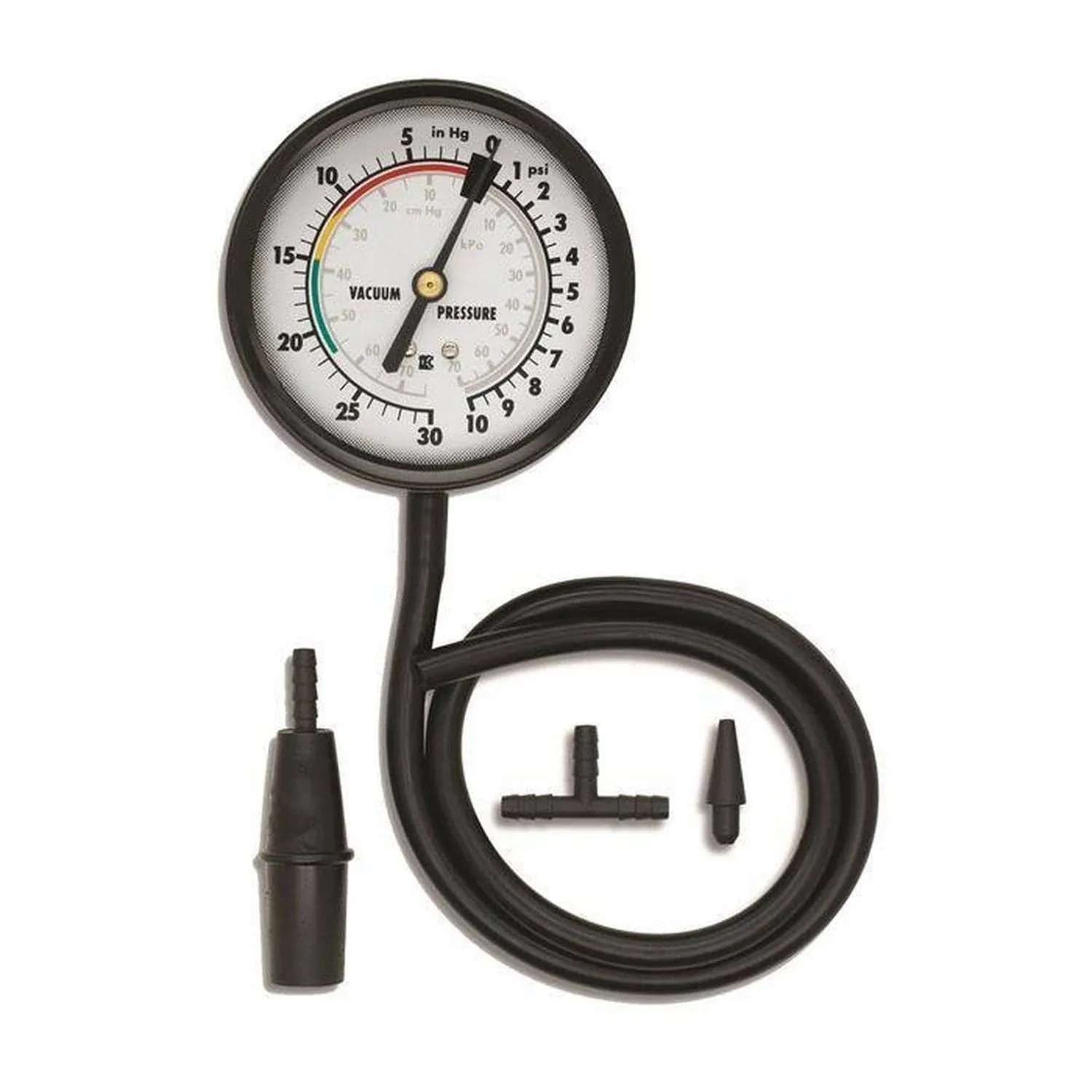 Carburetor Fuel Pressure & Vaccum Tester: Multiple Adapters, Large 3.5" Dial Face, Vacuum & Pressure