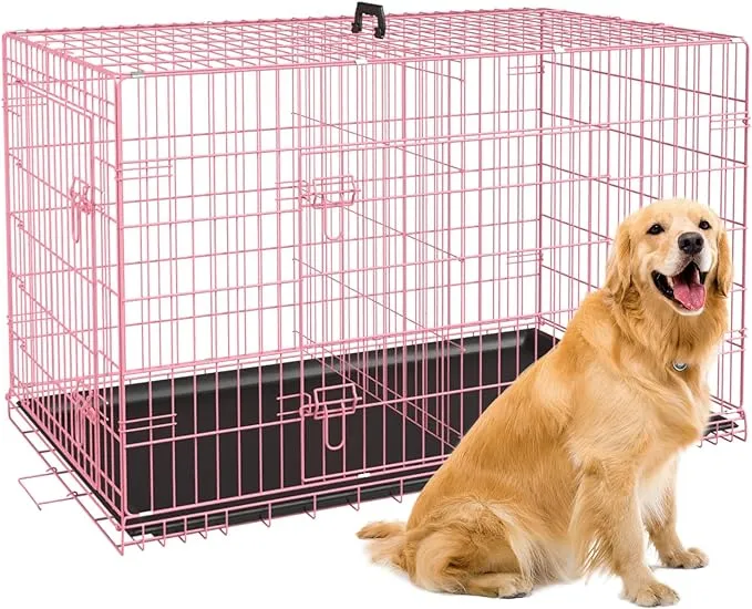 Bestpet 24,30,36,42,48 inch Dog Crates for Large Dogs Folding Mental Wire Crates Dog Kennels Outdoor and Indoor Pet Dog Cage Crate