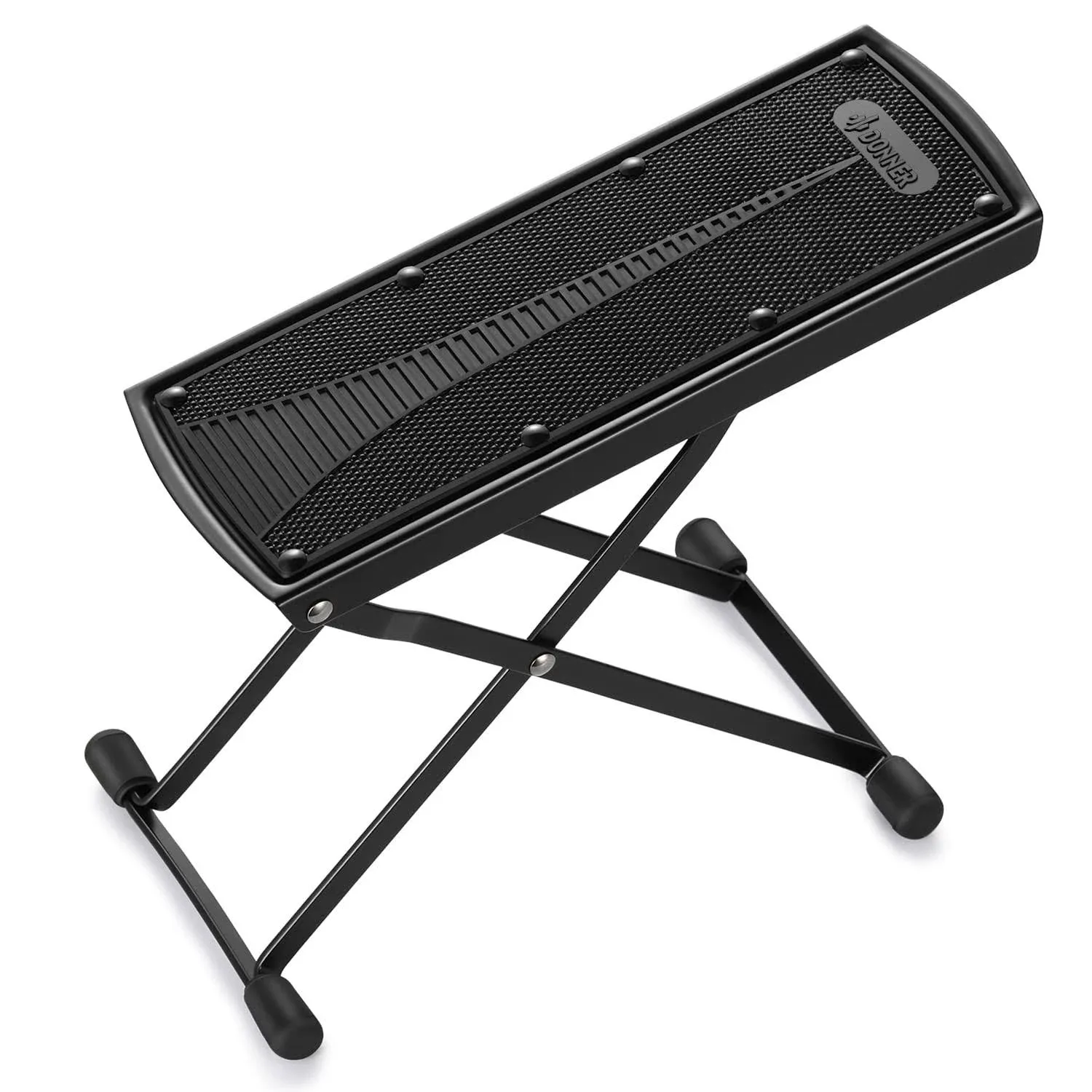 Donner Guitar Foot Stool Height Adjustable Rest Footstool Classic Black