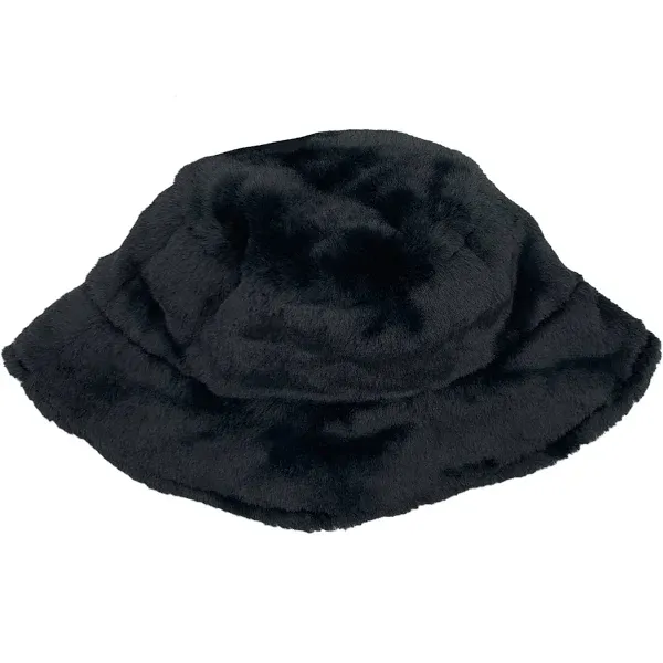 Sprigs Reversible Faux Fur and Sherpa Bucket Hat Black/Black