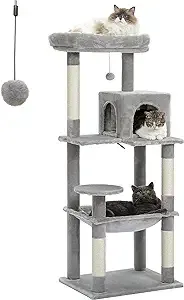  56.3&#039;&#039; Tall Cat Tree for Indoor Cats, Multi-Level Cat Tower with Super Large 