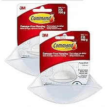 Command Soap Dish, Total 2 Dishes with 4 Command Strips, 2 Pack of 1 Dish, Organize Bathroom