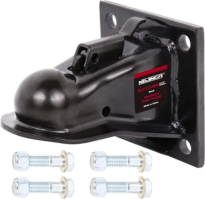 2-5/16 Flat Mount Trailer Coupler,14000LBS,Included Hardware Black Powder Coat Included 5/8 grade 8 bolts