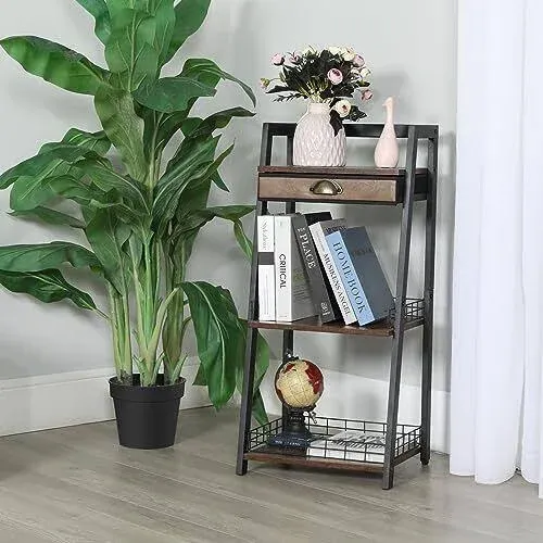 Keomaisyto 3-tier Bathroom Ladder Shelf, Bathroom Floor Storage Shelf