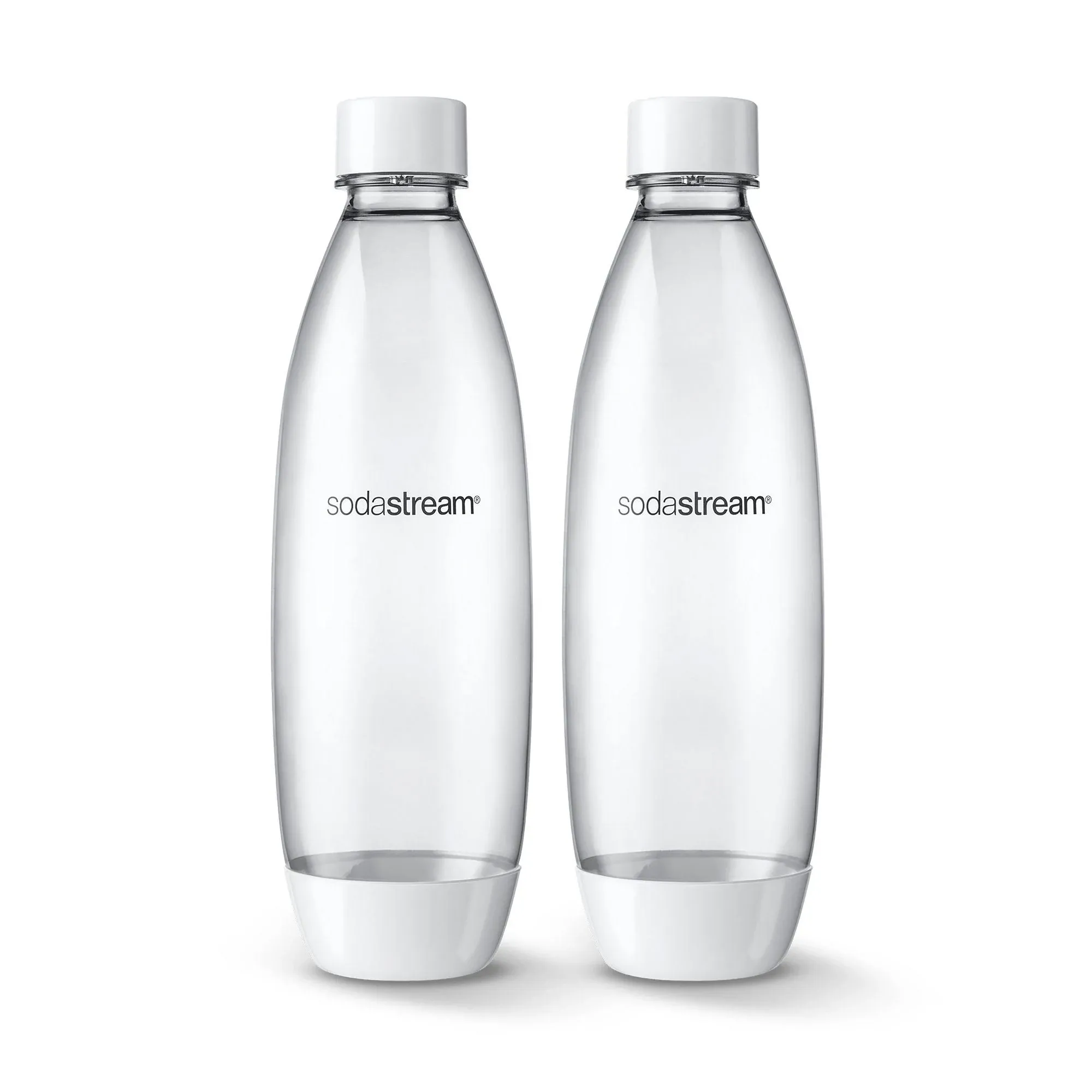 sodastream Sparkling Water Machines Bottles 1 Twin Pack, 2 x 1 Litre, Black