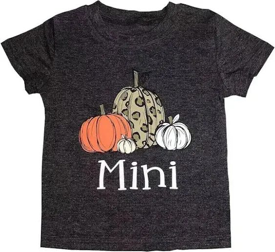 Mama and Mini Halloween Leopard Print Pumpkin Shirts Mommy and Me Matching Hallo