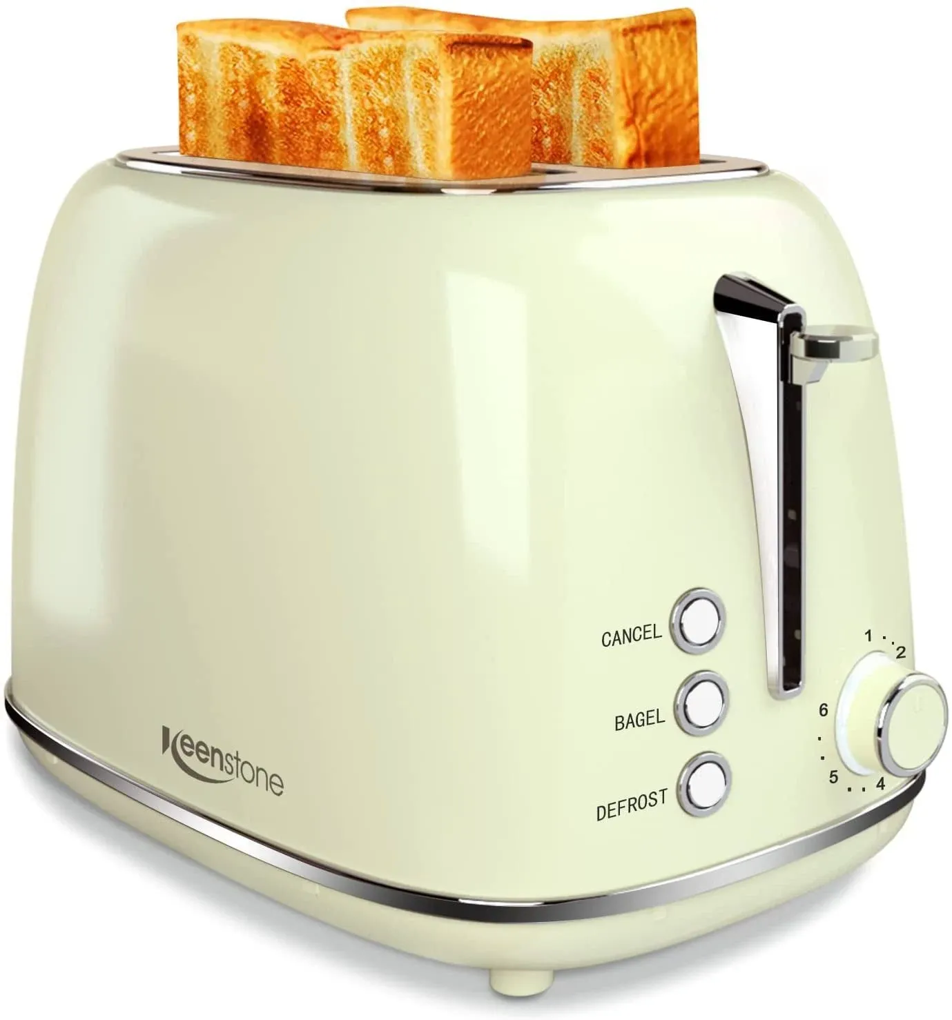 Keenstone Toasters 2 Slice Retro Stainless Steel Toasters with Bagel, Cancel ...