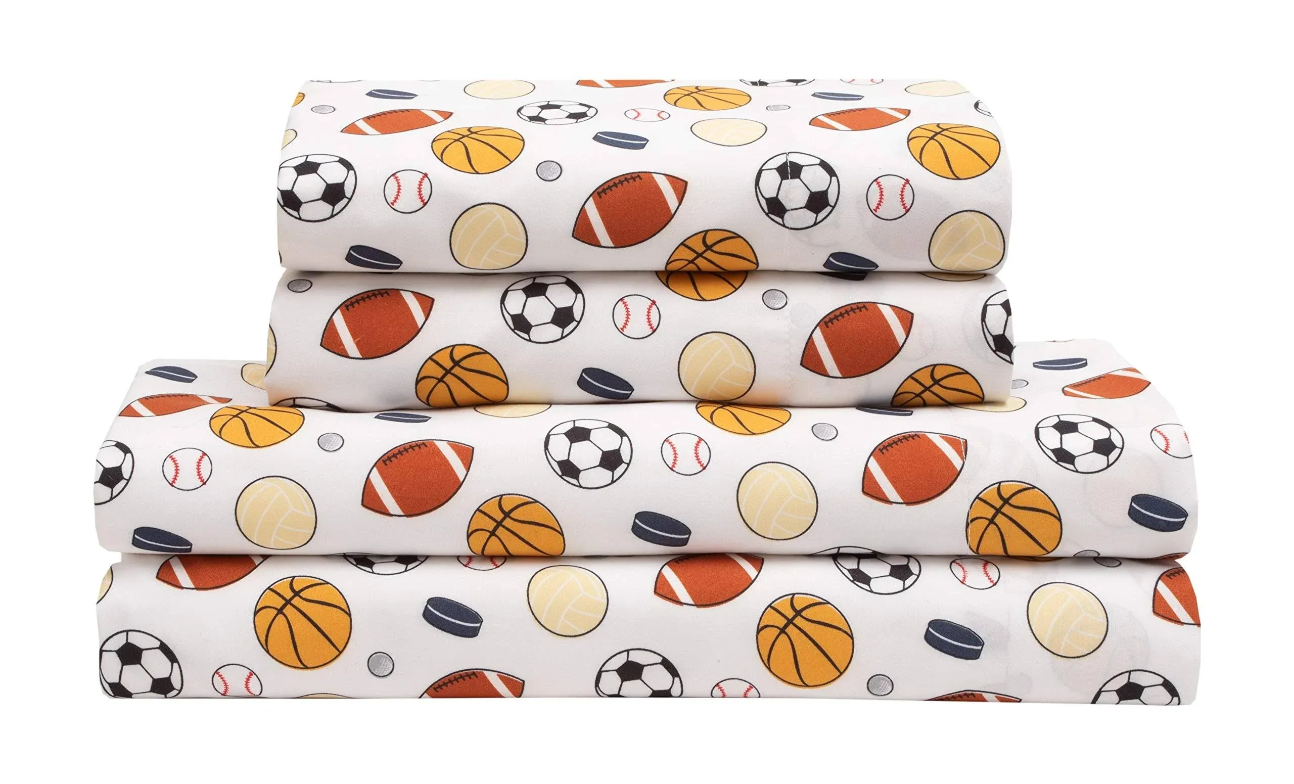 Mallary by Matthew Kids Super-Soft 100% Microfiber Print Sheet, Sports, Queen