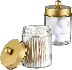 Apothecary Jars Bathroom Storage Organizer -Countertop Storage Organizer