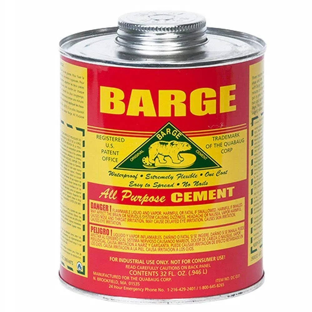 Barge All-Purpose Cement Rubber Leather Shoe Waterproof Glue 1 Qt (O.946 L) (32 Ounces)