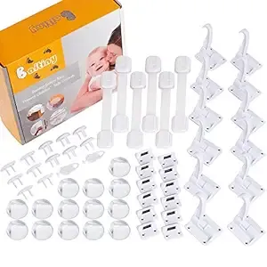 Baby Proof Kit, 58 Packs Baby Proofing Kit Essentials Child Proofing Appliance with Cabinet Locks, Corner Guards and Outlet Covers - All-in-One