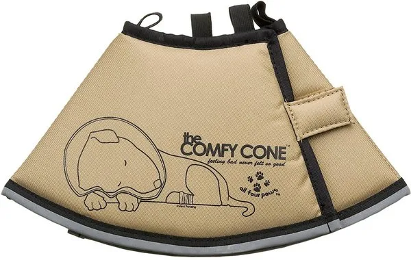 The Comfy Cone Recovery Collar by All Four Paws Soft Tan Size Small BRAND NEW