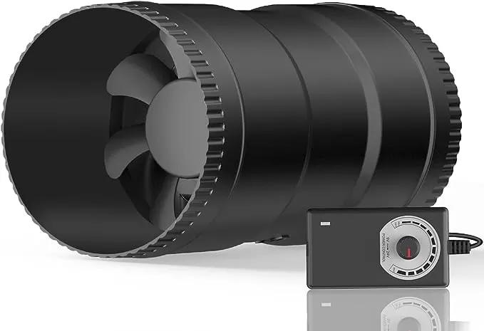 Hon&Guan 4/6 Inch Inline Booster Duct Fan with Speed Controller