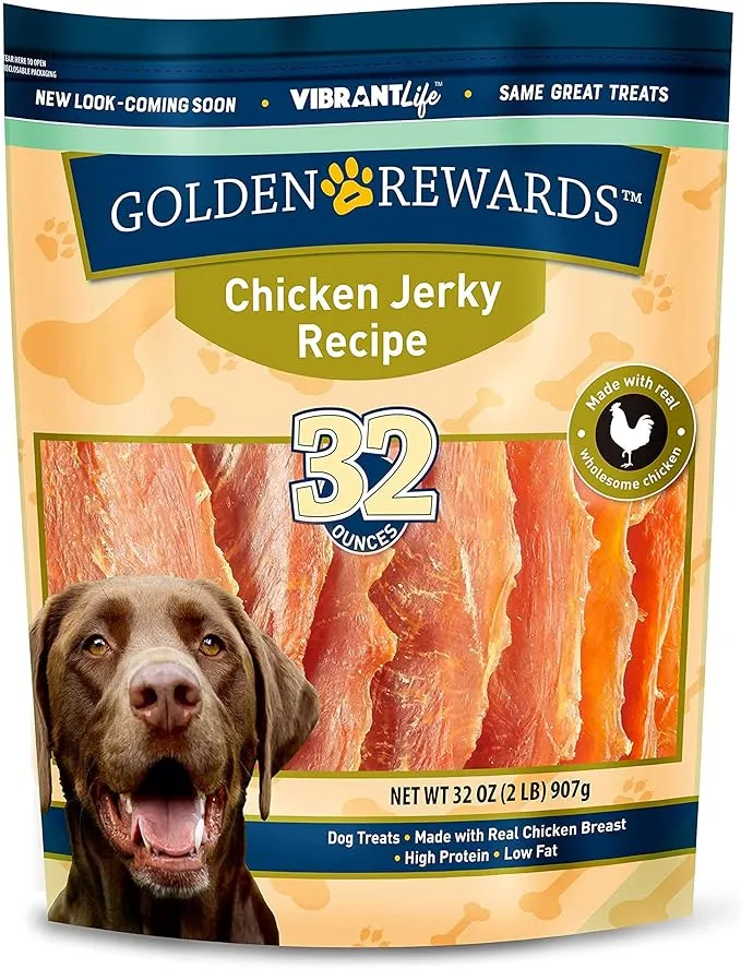 Golden Rewards Chicken Jerky Recipe for Dogs (Made with Real Chicken Breast), 16 Oz 