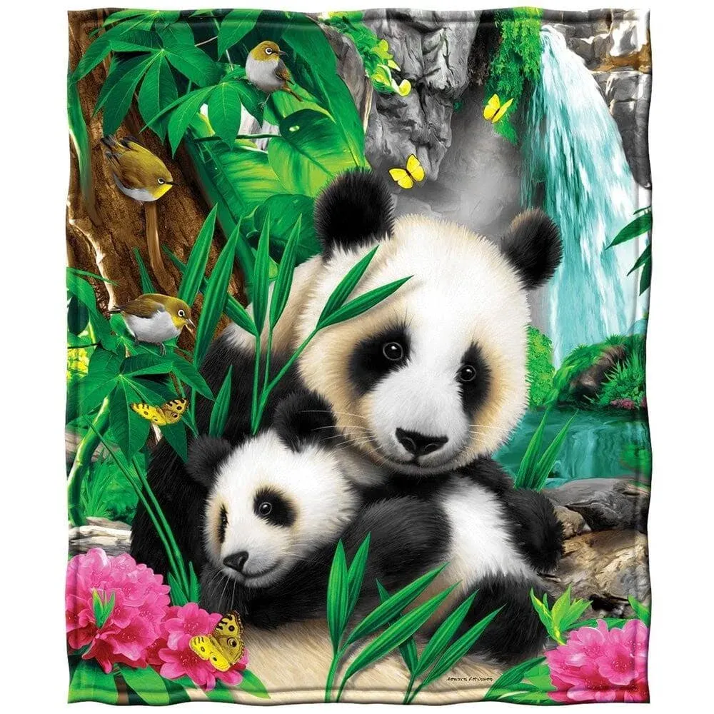 Dawhud Direct Precious Pandas Fleece Blanket for Bed 75"" x 90"" Throw Blanket for Women, Men and Kids Super Soft Plush Panda Blanket Throw Blanket Animal Fleece Panda Blanket - King Size BlanketDawhud Direct Precious Pandas Fleece Blanket for Bed 75"" x