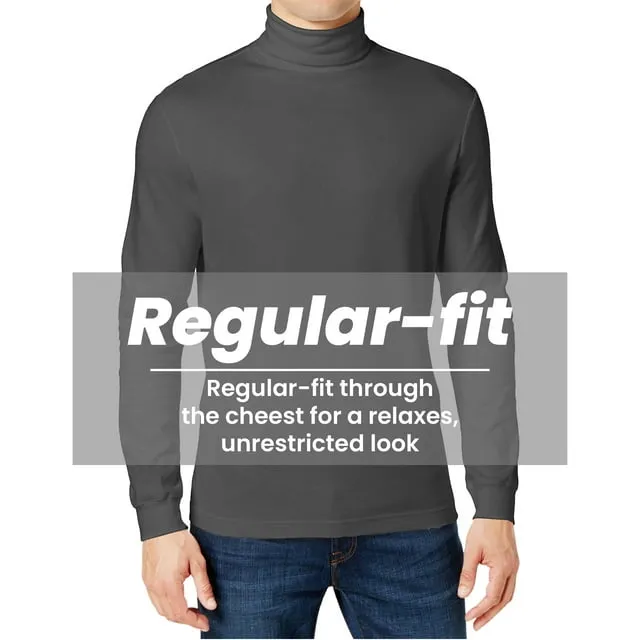 3-Pack Men's Long Sleeve Turtle Neck T-Shirt (Sizes, S to 2XL)