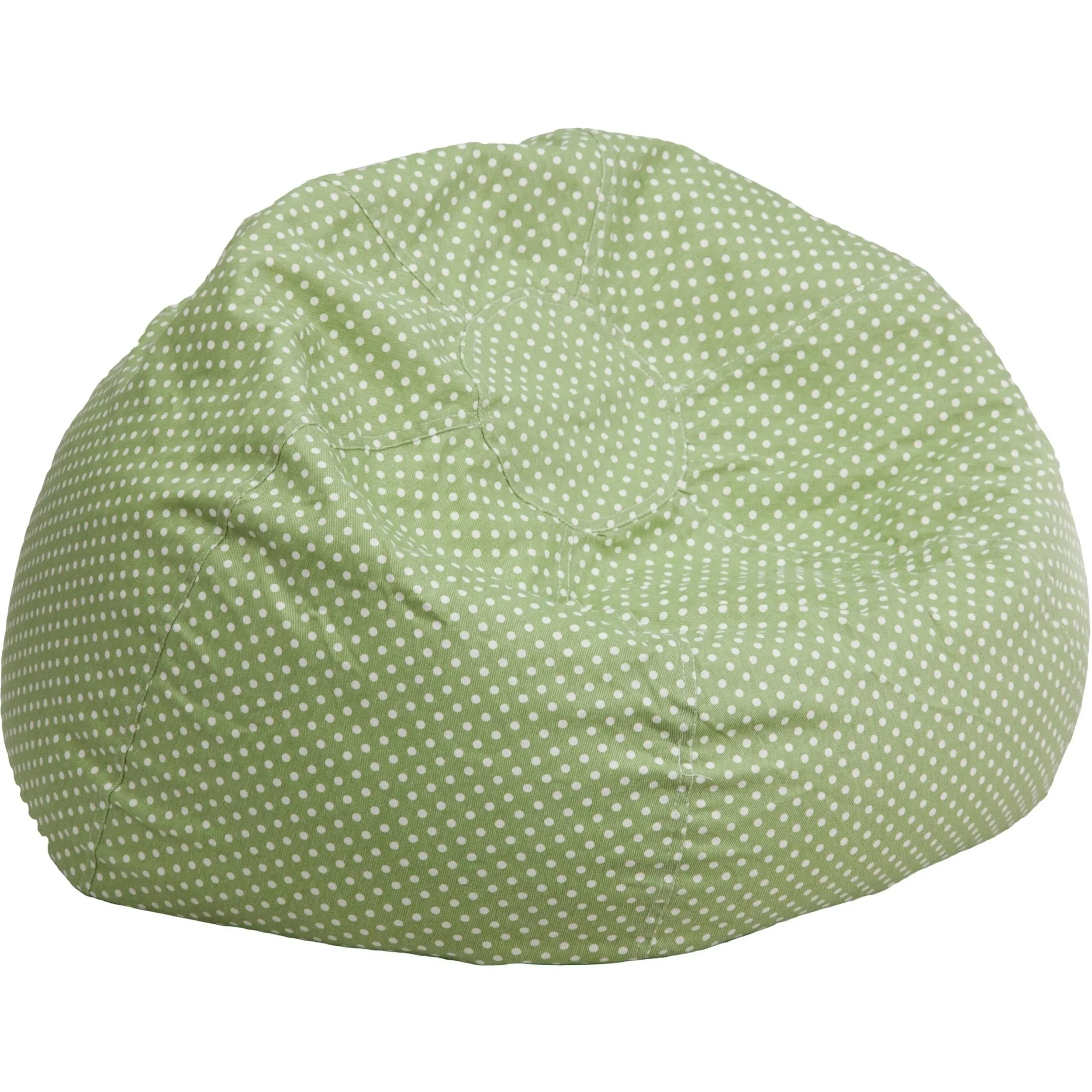 Flash Furniture Dillon Small Bean Bag Chair for Kids and Teens, Foam-Filled Beanbag Chair with Machine Washable Cover, Green Polka Dot