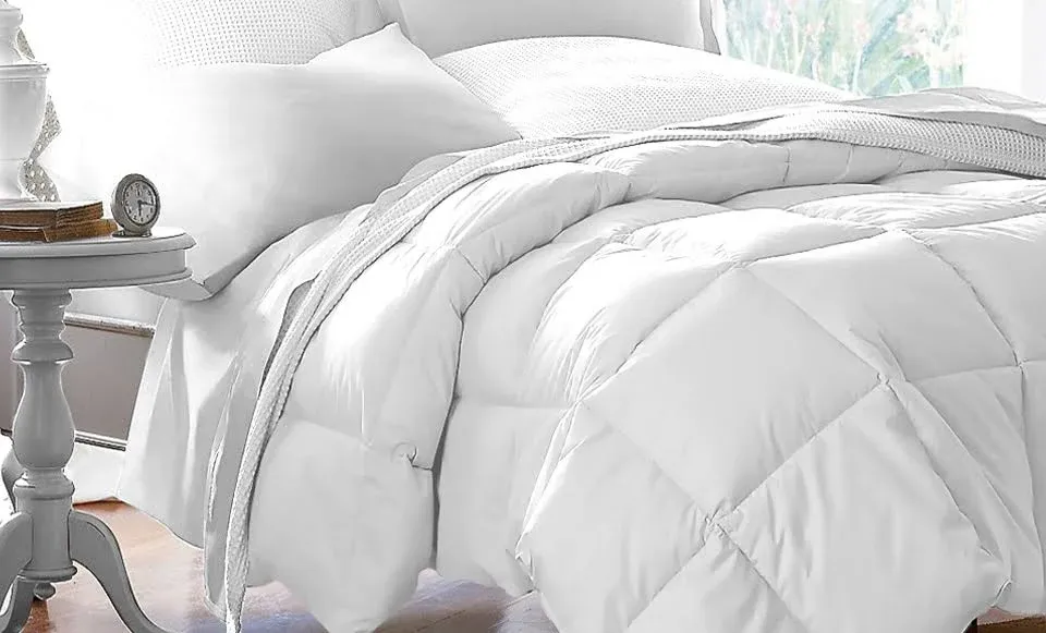 Blue Ridge Home Fashion Microfiber Down Alternative Comforter, White, Full/Queen