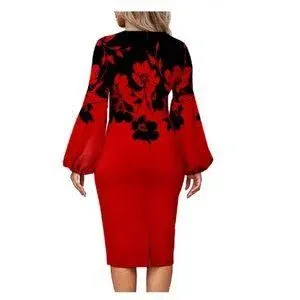 Women's Bodycon Pencil Dress Business Long Sleeve Elegant Bow Knot Work Office