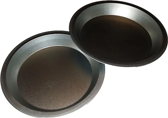 Two 9 Inch Pie Pans a Heavy Weight Steel None Stick Bakeware Set with Even Heati